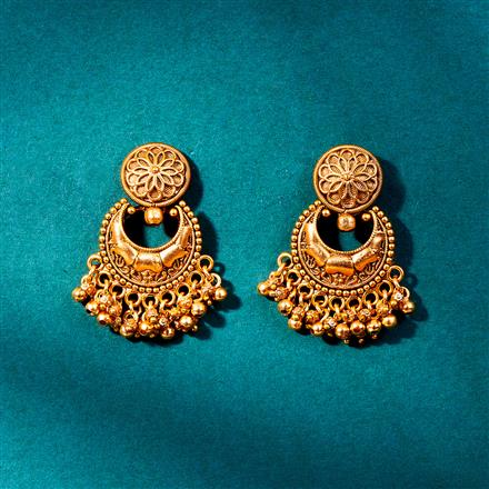 Antique Chand Earring With Matte Gold Plating