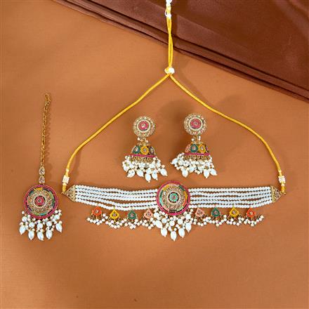 Antique Choker Necklace With Mehndi Plating