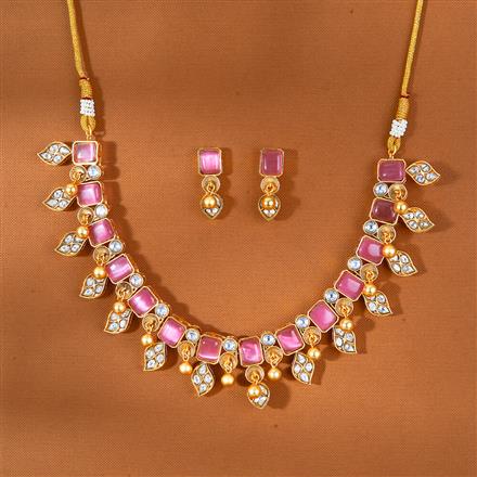 Antique Classic Necklace With Matte Gold Plating