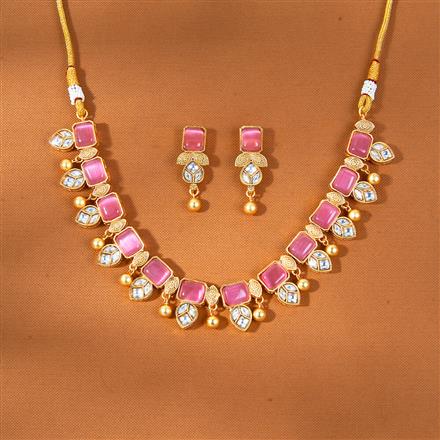 Antique Classic Necklace With Matte Gold Plating