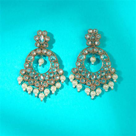 Antique Moti Earring With Mehndi Plating