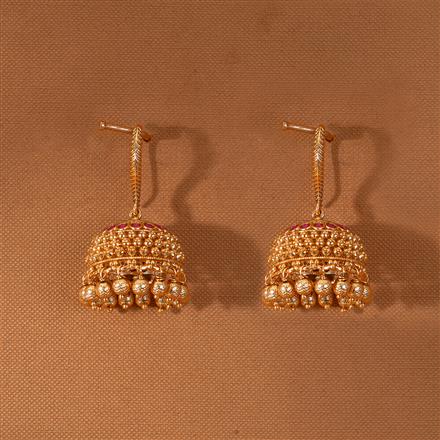 Antique Jhumki With Matte Gold Plating