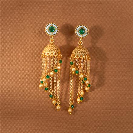 Antique Jhumki With Matte Gold Plating