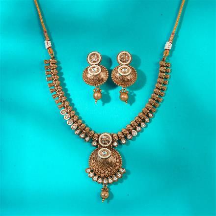Antique Classic Necklace With Matte Gold Plating