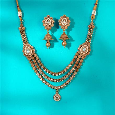Antique Classic Necklace With Matte Gold Plating