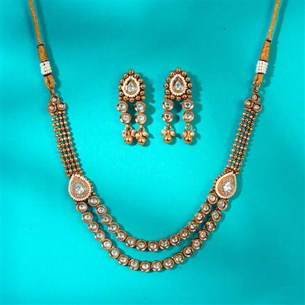 Antique Classic Necklace With Matte Gold Plating