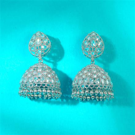 Antique Jhumki With Rhodium Plating