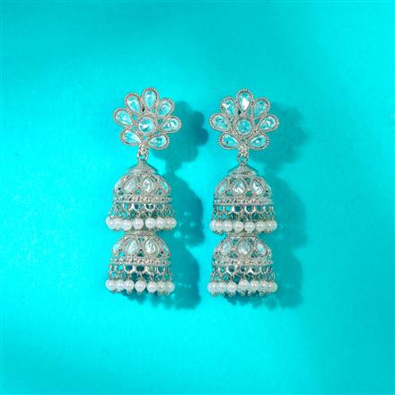 Antique Jhumki With Rhodium Plating
