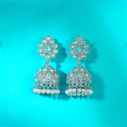 Antique Jhumki With Rhodium Plating