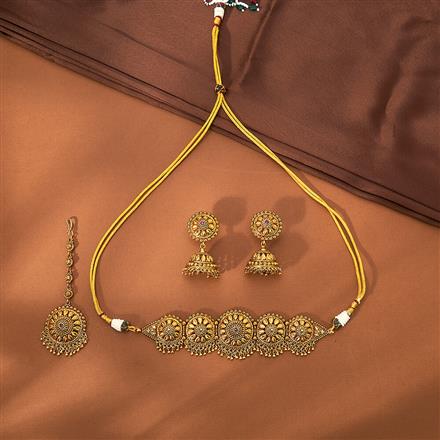 Antique Classic Necklace With Matte Gold Plating