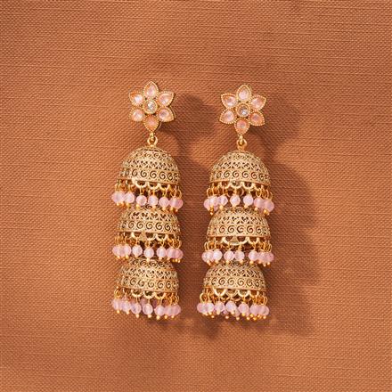 Antique Triple Jhumki With Gold Plating