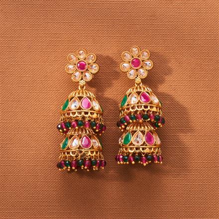 Antique Double Jhumki With Gold Plating