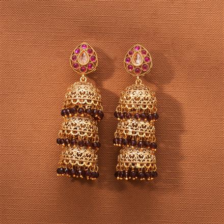 Antique Triple Jhumki With Gold Plating