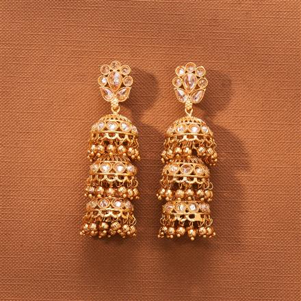 Antique Triple Jhumki With Gold Plating