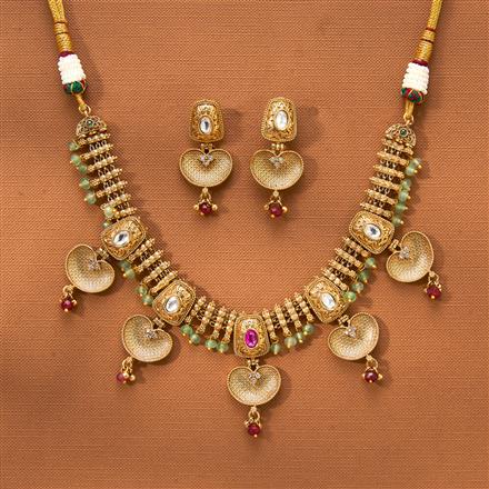 Antique Classic Necklace With Matte Gold Plating