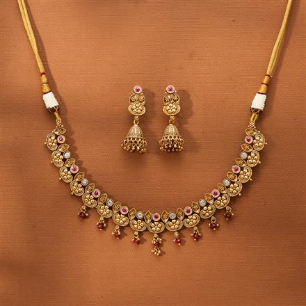 Antique Classic Necklace With Matte Gold Plating