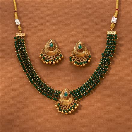 Antique Classic Necklace With Matte Gold Plating