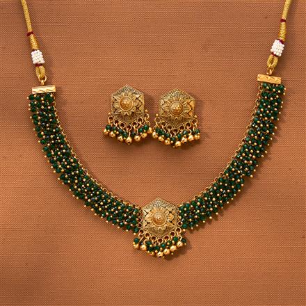Antique Classic Necklace With Matte Gold Plating