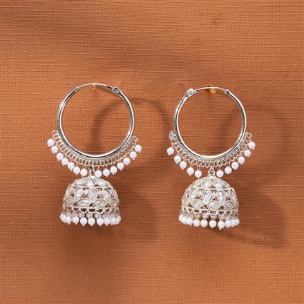 Antique Jhumki With Rhodium Plating Plating