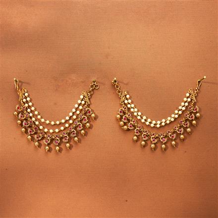Antique Classic Ear Chain With Matte Gold Plating