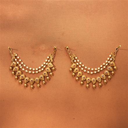 Antique Classic Ear Chain With Matte Gold Plating