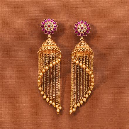 Antique Jhumki With Matte Gold Plating