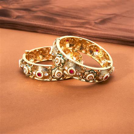 Antique Openable Bangles With Matte Gold Plating