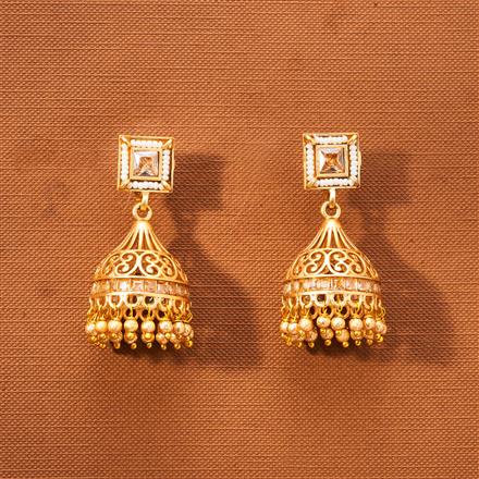 Antique Jhumki With Matte Gold Plating