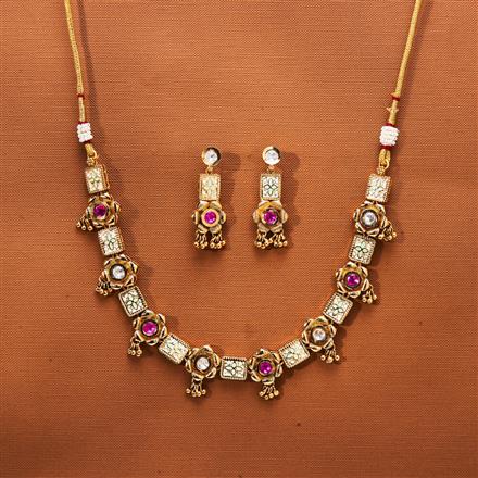 Antique Meenakari Necklace With Gold Plating