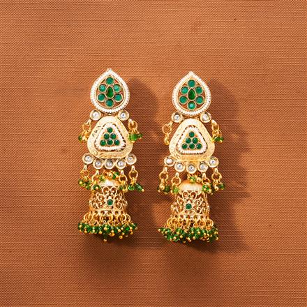 Antique Meenakari Earring With Matte Gold Plating