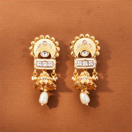 Antique Meenakari Earring With Matte Gold Plating