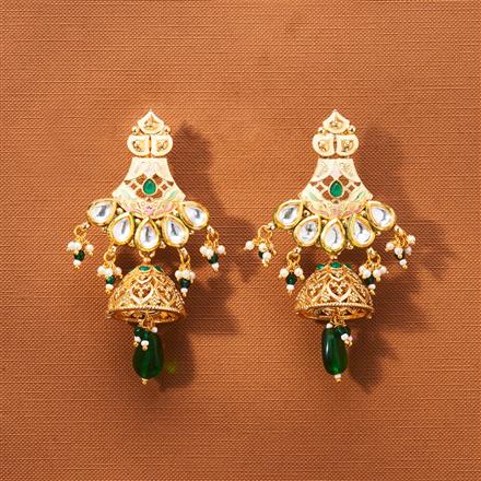 Antique Meenakari Earring With Matte Gold Plating