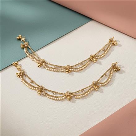 Antique Pearl Payal With Gold Plating