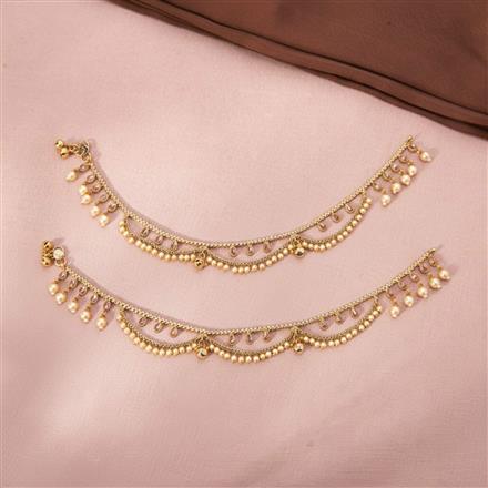 Antique Pearl Payal With Gold Plating