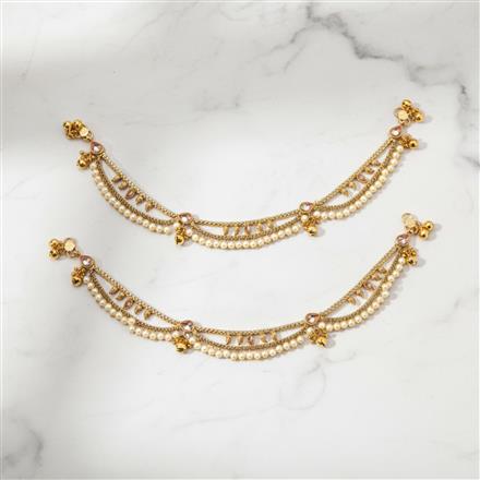 Antique Pearl Payal With Gold Plating