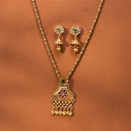 Antique Chain Pendant Set With Gold Plating