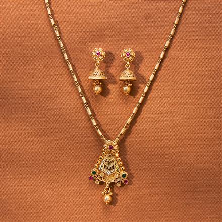 Antique Chain Pendant Set With Gold Plating