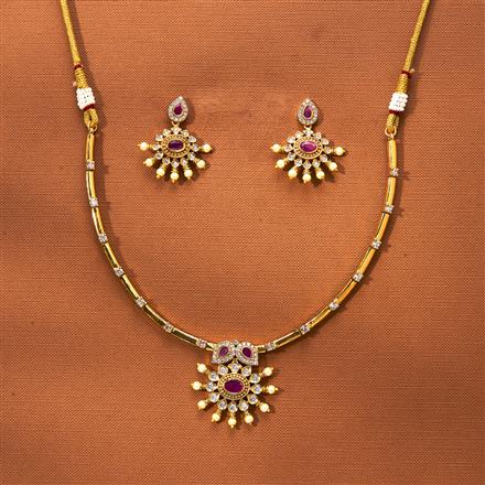 Antique Pipe Necklace With Matte Gold Plating