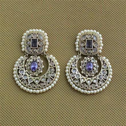 Antique Chand Earring With Mehndi Plating