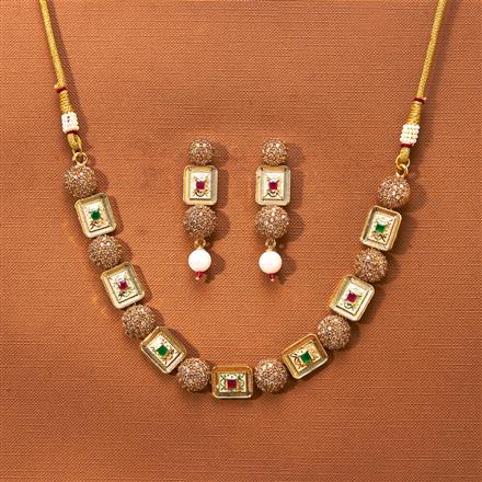 Antique Meenakari Necklace With Gold Plating