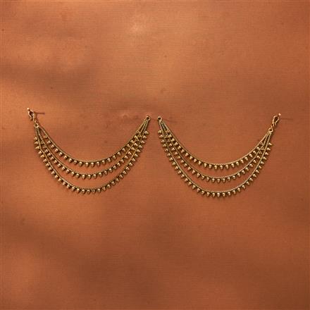 Antique Plain Gold Ear Chain With Gold Plating