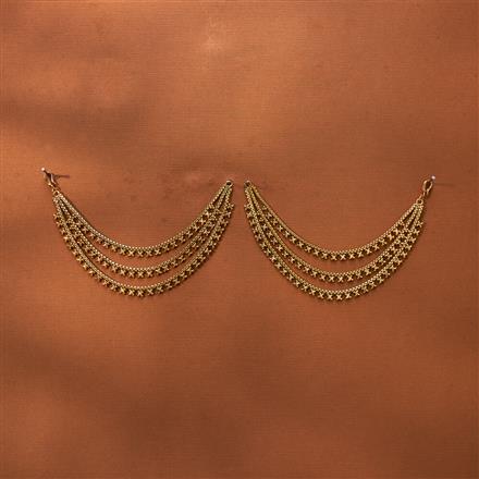 Antique Plain Gold Ear Chain With Gold Plating