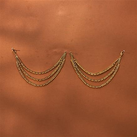 Antique Plain Gold Ear Chain With Gold Plating