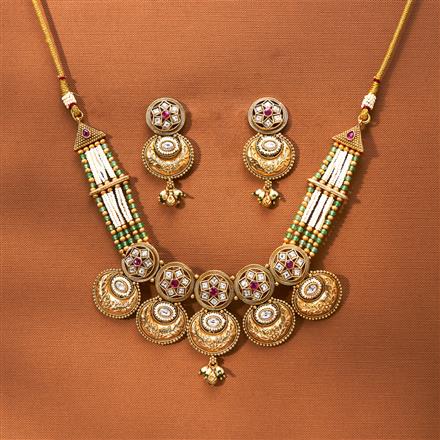 Antique Classic Necklace With Matte Gold Plating