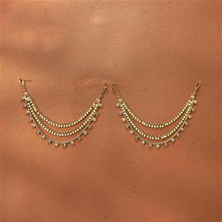 Antique Pearl Ear Chain With Gold Plating