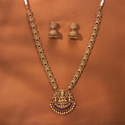 Antique Temple Necklace With Matte Gold Plating