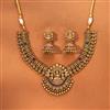 Antique South Indian Necklace Set With Matte Gold Plating