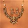 Antique South Indian Necklace Set With Matte Gold Plating
