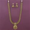 Antique Long Necklace with Matte Gold Plating