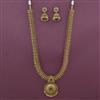 Antique Long Necklace with Matte Gold Plating